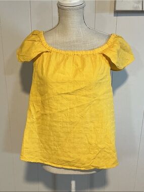 J. Crew Yellow Off-Shoulder Crop Top